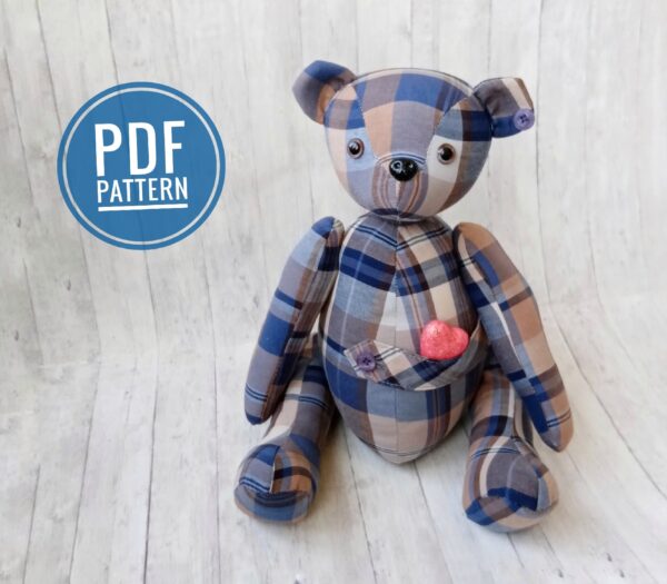 Pattern memory bear, pattern bear, sewing memory bear