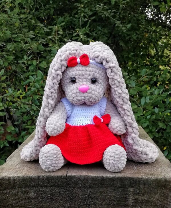 Crochet amigurumi plush bunny with long ears