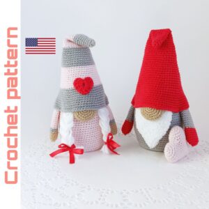 gnomes with heart crochet pattern