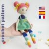 Doll in rainbow socks crochet pattern