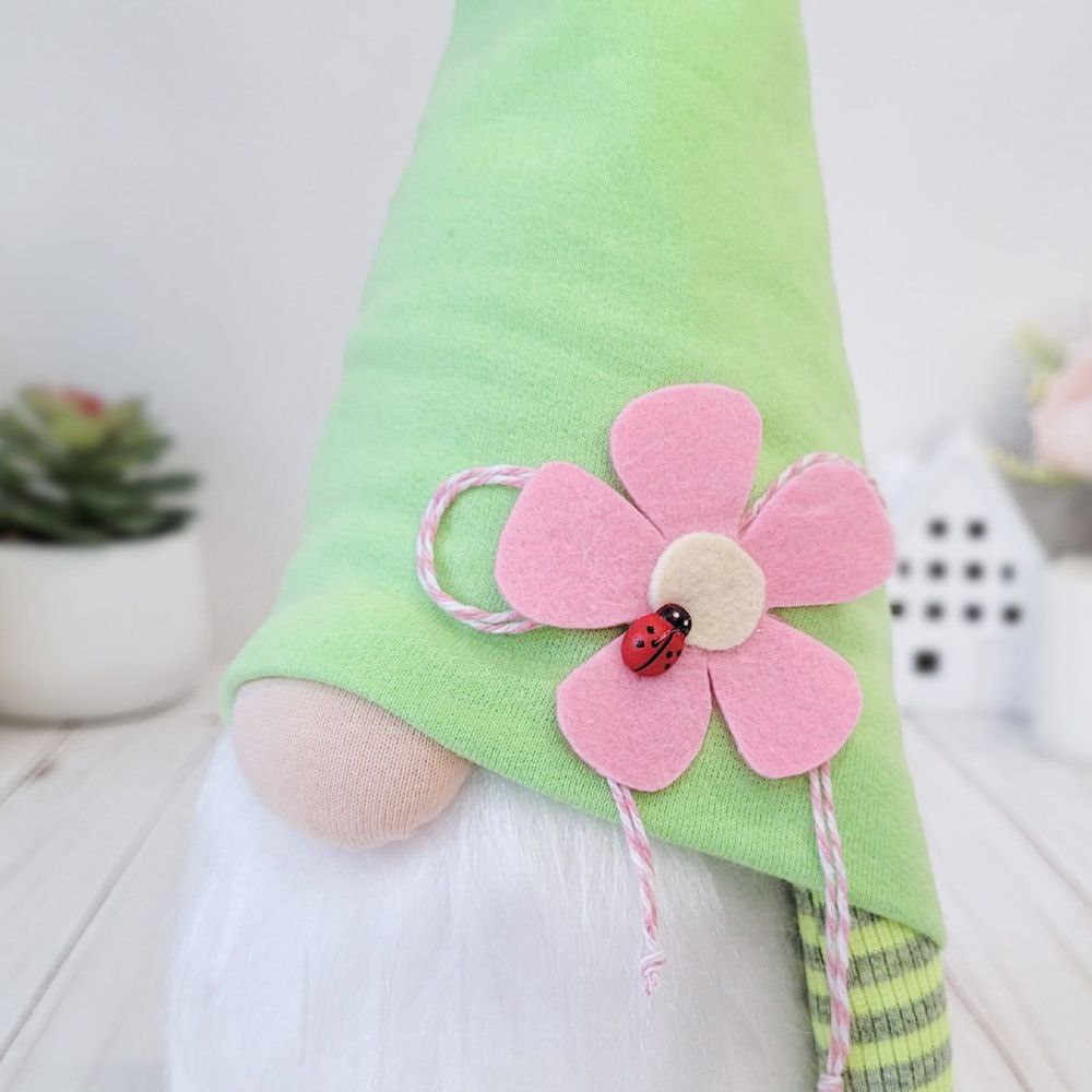 Easter gnome for home decor Spring gnome in light green hat 1 photo 2022 04 04 20 36 21