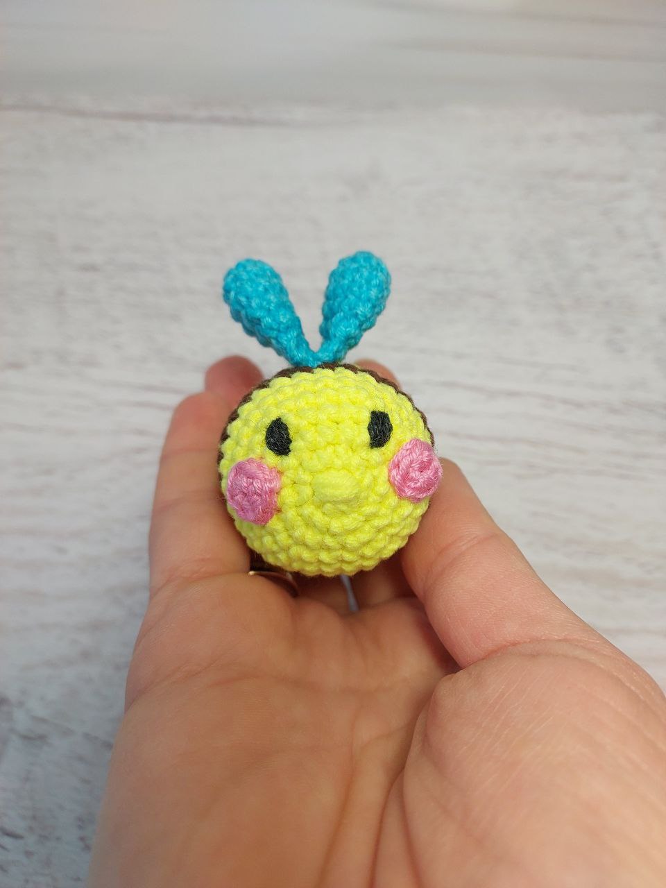 Amigurumi handmade toy Bunny Patriot with a Bee 2 photo 2022 04 11 19 22 56