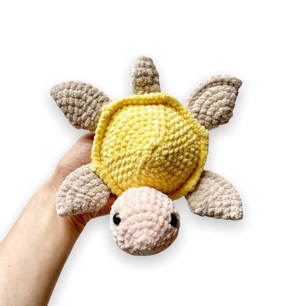 No Sew Crochet Turtle Amigurumi Plush - The Friendly Red Fox