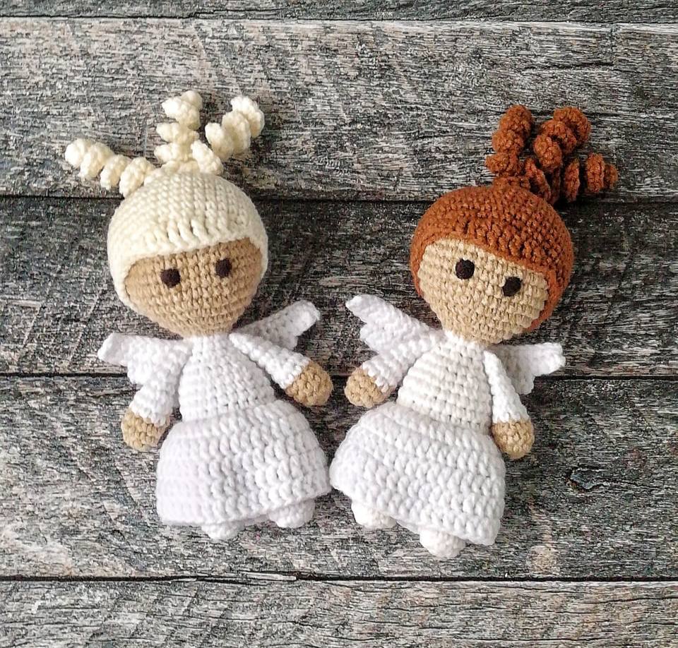 Crochet amigurumi angel pattern, crochet doll pattern pdf