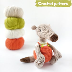 Crochet toy | Amigurumi | Tommy the Anteater | Bosikosha crochet pattern