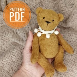 Pattern teddy bear, sewing bear, artist bear, easy pattern bear, sew bear