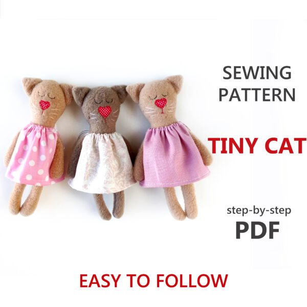 tiny cat doll sewing pattern