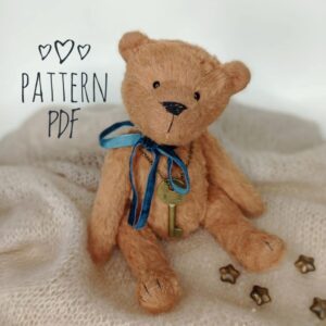 Pattern teddy bear, sewing bear, artist bear, easy pattern bear, sew bear