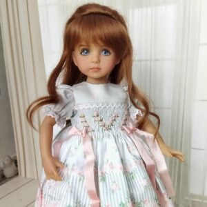 smocked dress with embroidery for Little Darling dolls
