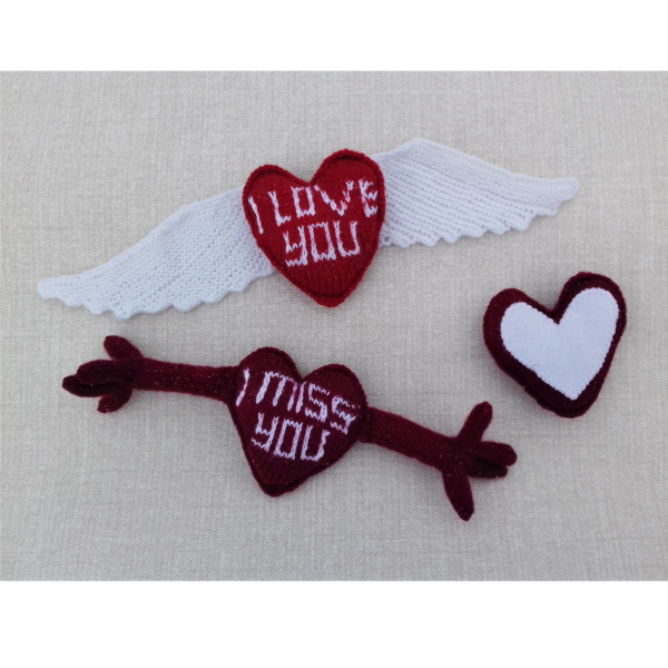 Plush stuffed heart, I miss you gift, heart with wings