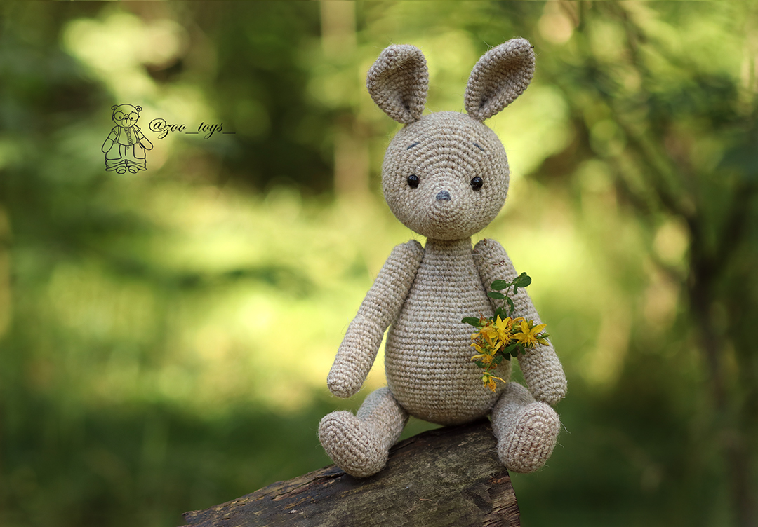 Crochet Pattern bunny in panties. Knitting pattern for shirt and pants. 5 Вульфрик в лесу