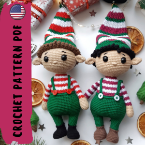 Modèle crochet Amigurumi elfe de Noël | AnnaForesPatterns