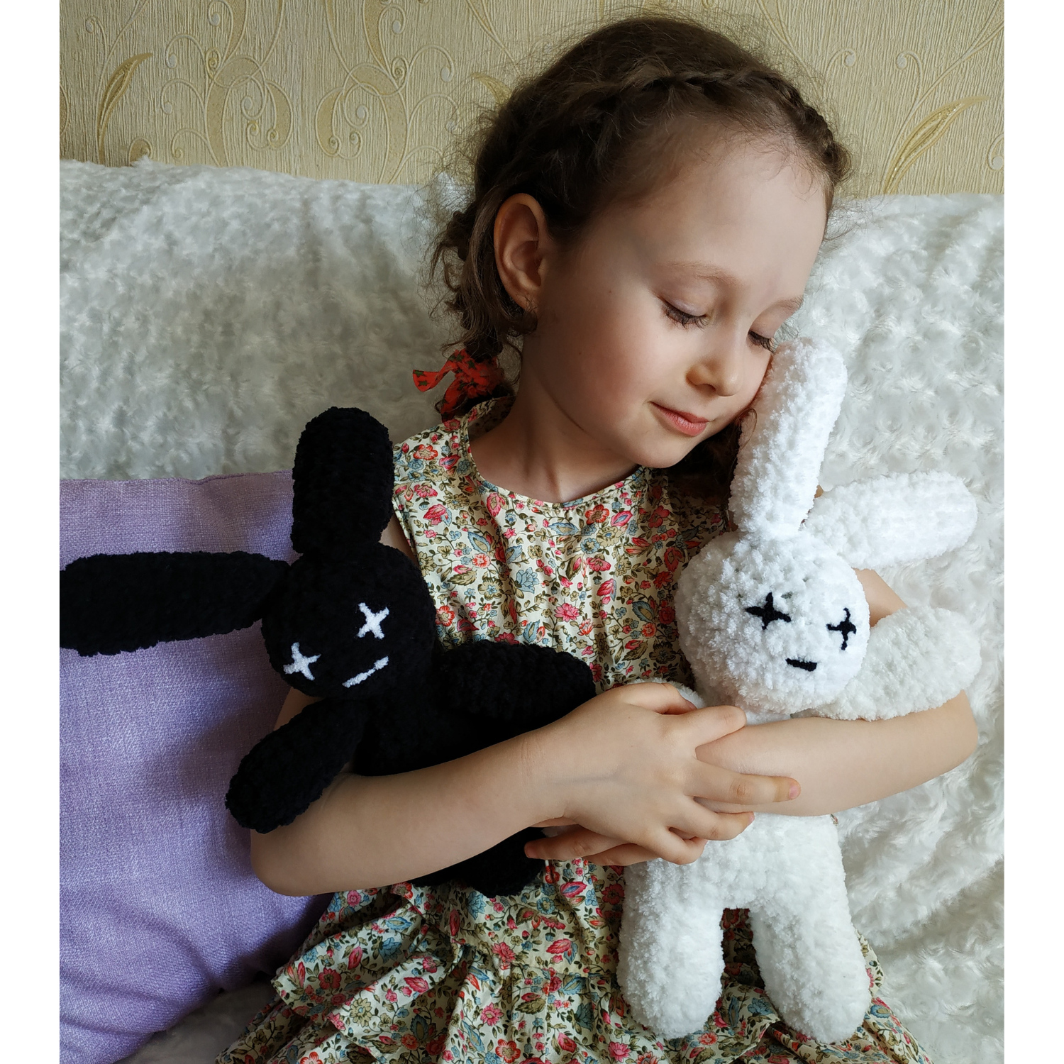 Bad bunny white and black amigurumi crochet pattern 1 Bad bunny white and black