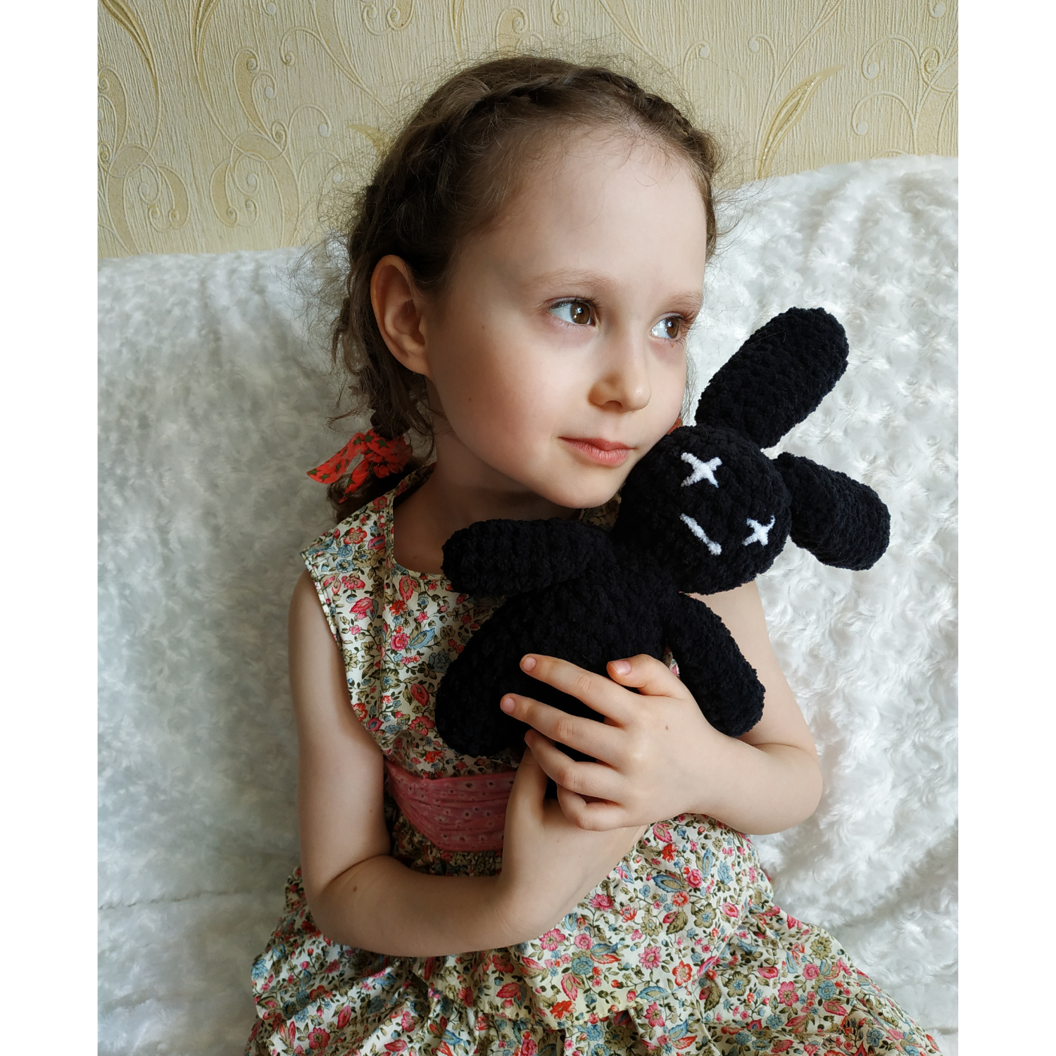 Bad bunny white and black amigurumi crochet pattern 2 Bad bunny black