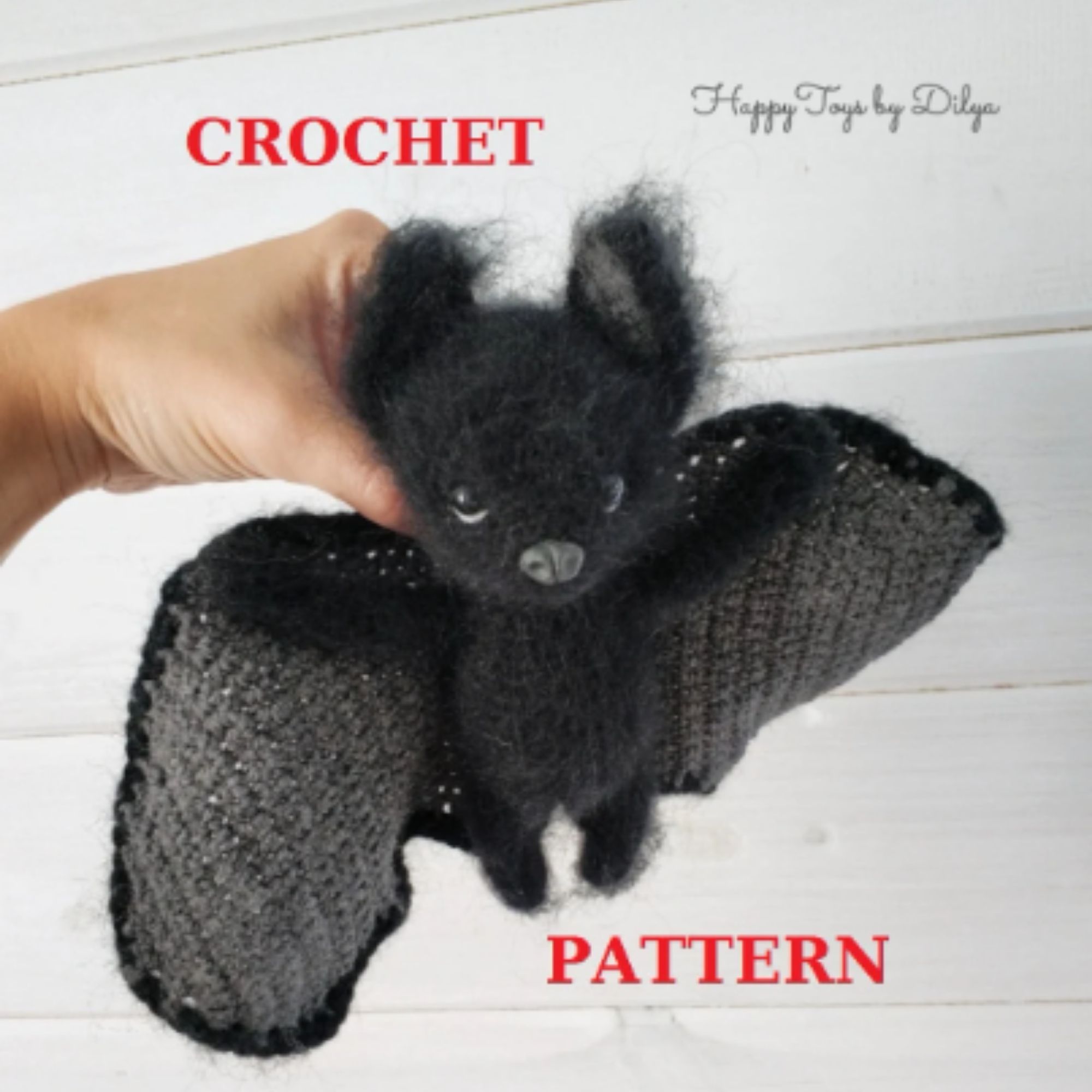 Crochet pattern bat toy amigurumi halloween gift US and UK terms 7 Дизайн без названия 7 1