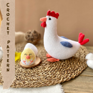 Hen and easter egg crochet pattern