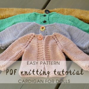 PDF Cardigan Knitting tutorial for dolls