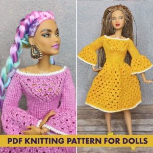 Knitting Pattern Dress for Barbie doll