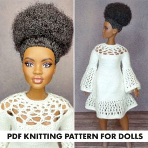 Knitting Pattern Dress for Barbie curvy doll