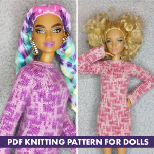 Strickmuster Kleid für Barbie-Puppe