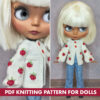 Knitting pattern cardigan for Blythe doll