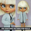 Knitting pattern cardigan for Blythe doll