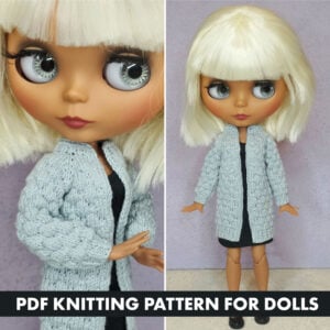 Knitting pattern cardigan for Blythe doll