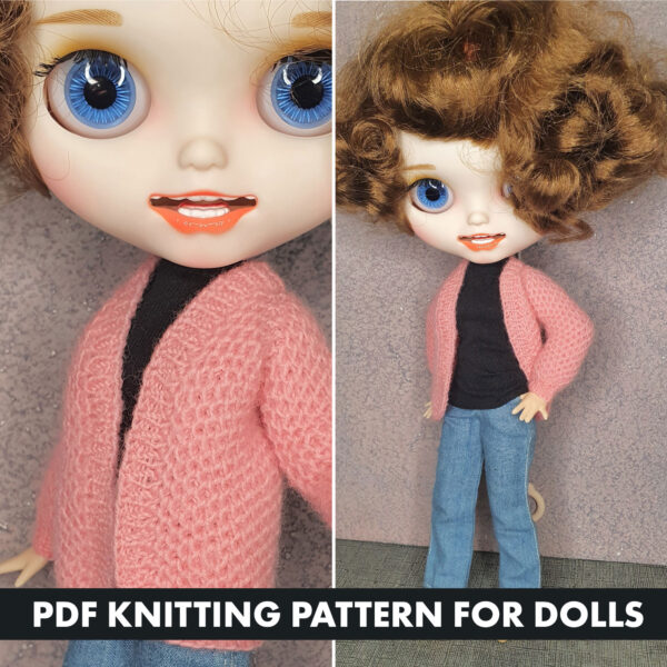 Knitting pattern cardigan for Blythe doll