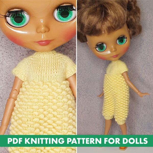 Knitting pattern jumpsuit for Blythe doll