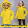 Knitting pattern cardigan for Barbie doll