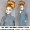 Knitting pattern Sweater for Barbie curvy doll