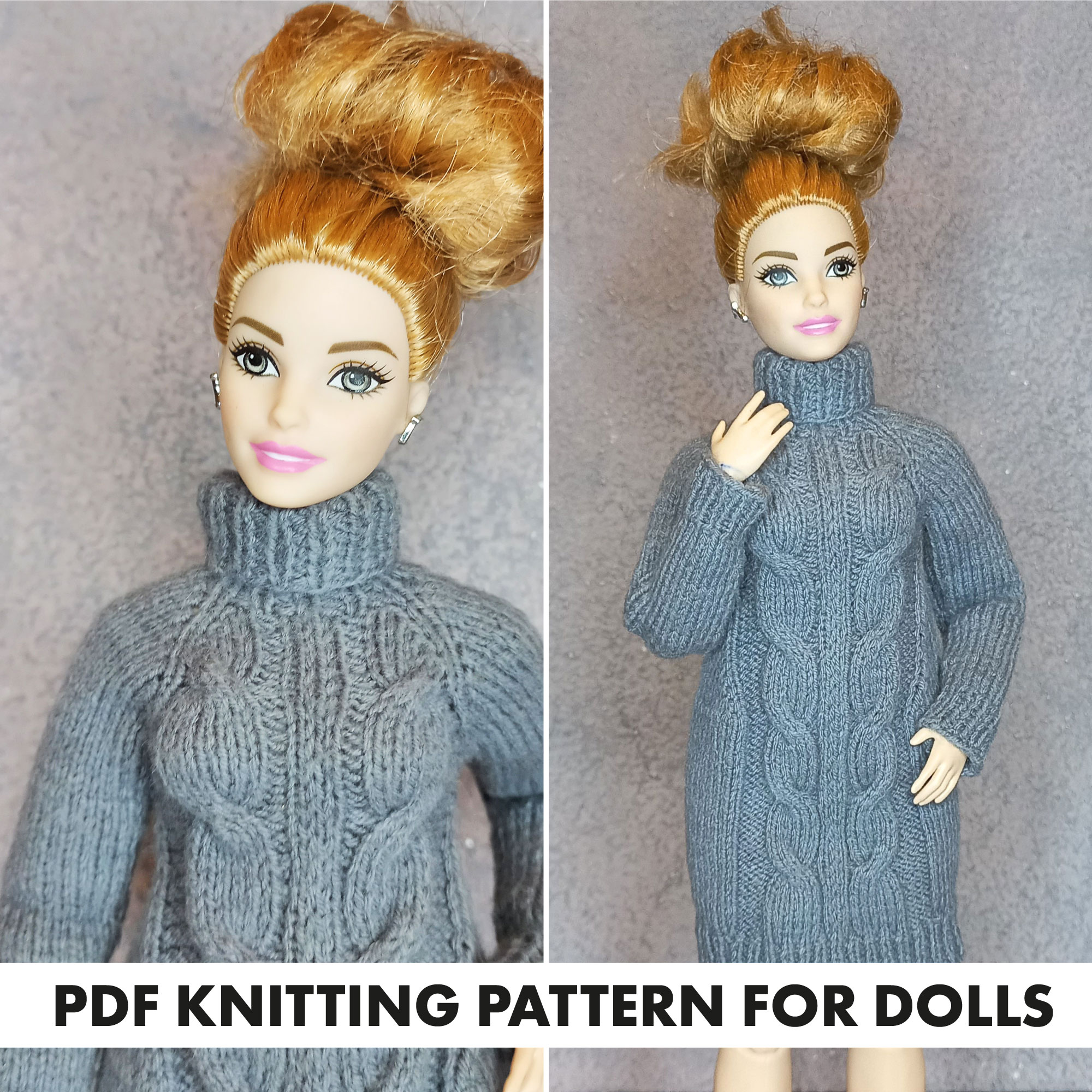 Knitting pattern Sweater for Barbie curvy doll Knitting pattern Sweater for Barbie curvy doll