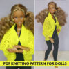 Knitting pattern cardigan for Barbie doll