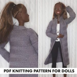 Knitting pattern cardigan for Barbie doll