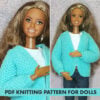Knitting pattern cardigan for Barbie doll
