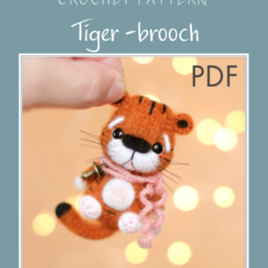 Crochet PATTERN tiger-brooch