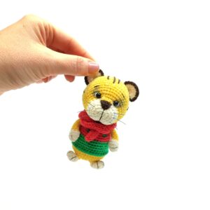 Cute crochet yellow tiger