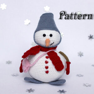 Christmas Snowman pattern, Amigurumi snowman crochet toy