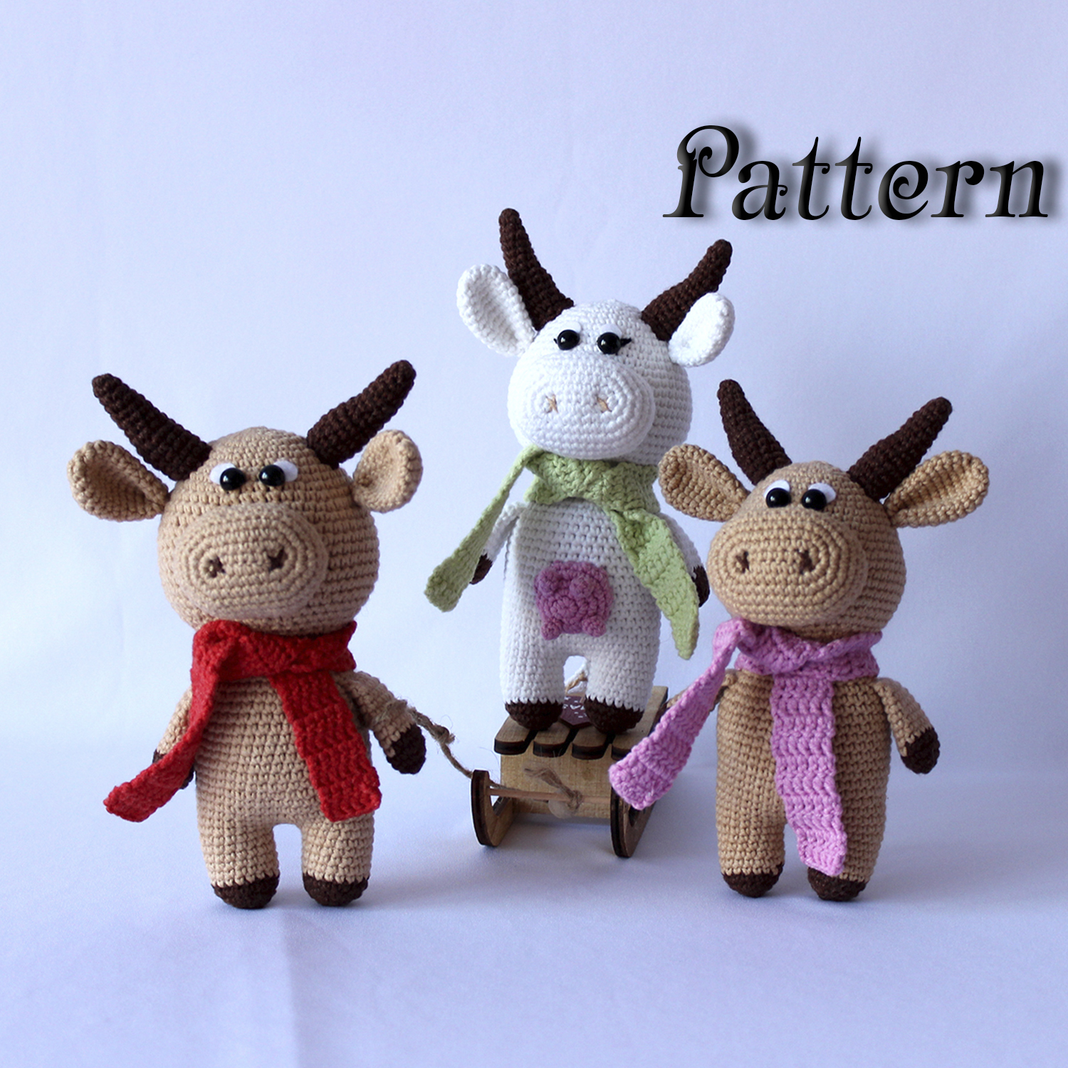 Crochet bull cow with calf pattern, bull cow amigurumi Crochet bull cow with calf pattern, bull cow amigurumi