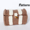 Crochet rectangular box with lid pattern, basket pattern