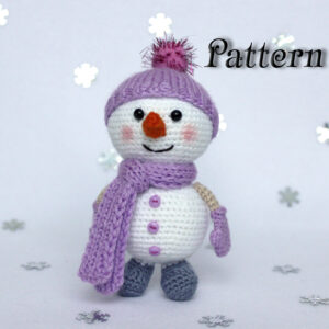 Snowman amigurumi pattern crochet toy