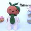 Pattern crochet toy pumpkin doll, Amigurumi pumpkin toy