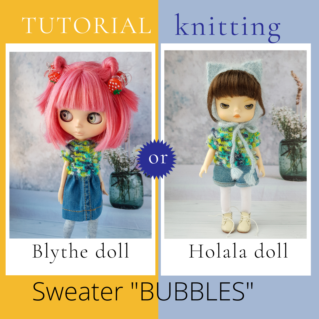 Holala clothes pattern. New pattern easy sweater for 2 dolls