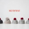 bundle mini felt beanie with pompom