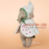 felt mini cape with hood on elephant stuffed animal