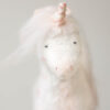white plush mohair unicorn