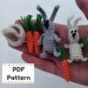 Miniature bunny crochet pattern, Dollhouse crochet pattern, Crochet mini