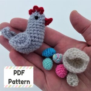 Miniature crochet pattern, Dollhouse crochet pattern, Crochet mini