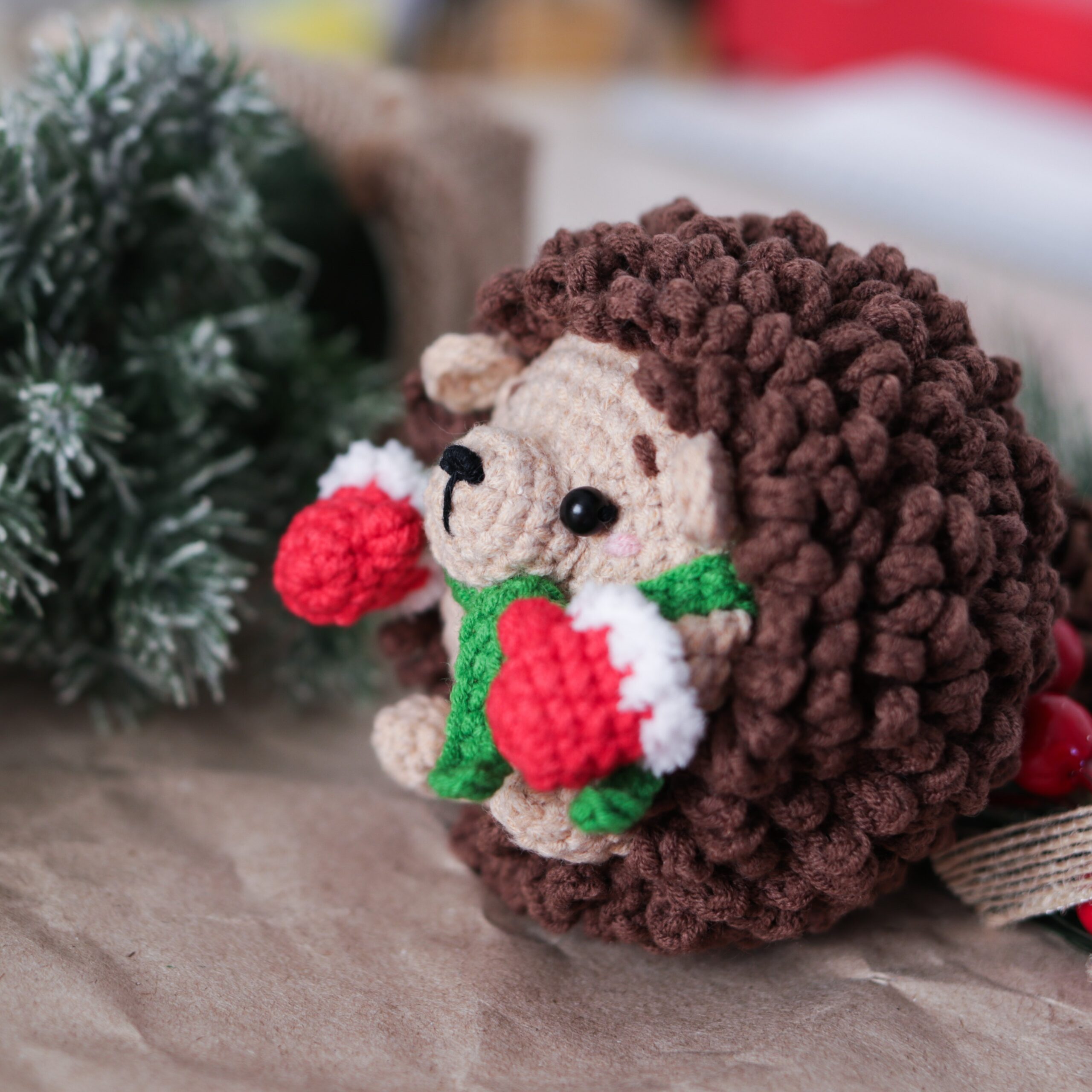 Hedgehog in the mittens, PDF crochet toy pattern 2 ёж 5 of 5 scaled
