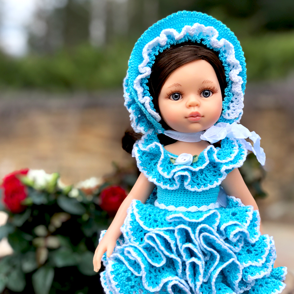 Crochet Doll Clothes Pattern Dress, Bonnet, Shoes for Paola Reina -  DailyDoll Shop